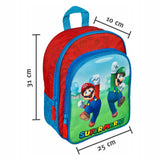 Licence pour enfants Super Mario Sac à dos 30x25x10 cm rouge bleu