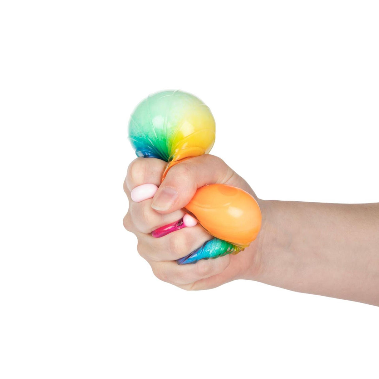 Toi-toys balle à presser texturée amusante en mousse nervurée arc-en-ciel, 7 cm