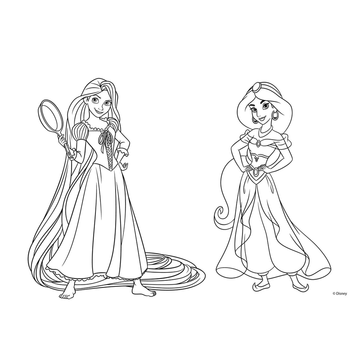 Coloriages de princesse Disney avec pochoir et autocollant