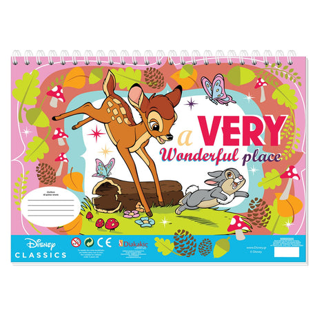 Coloriages Disney Bambi avec pochoir et feuille d'autocollants