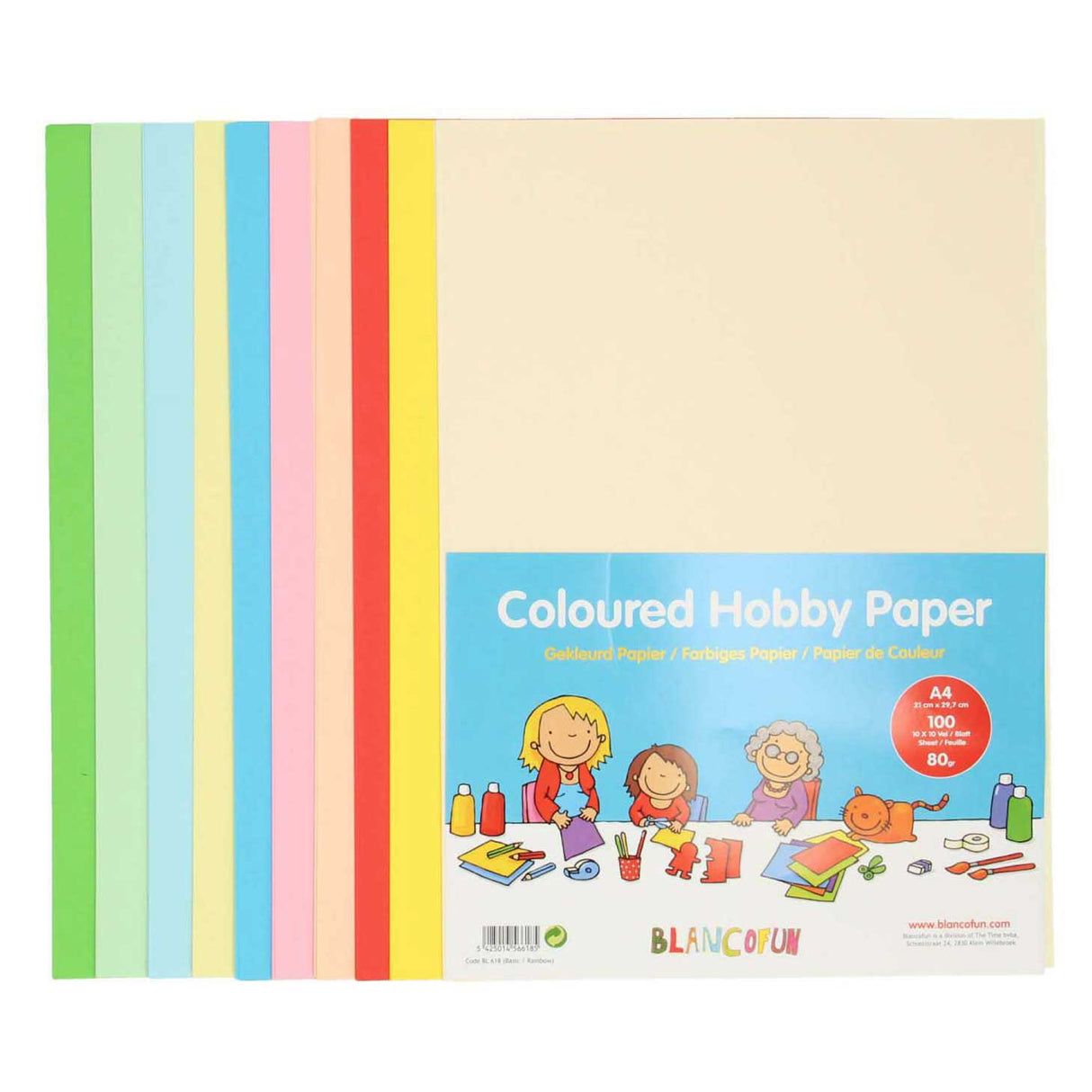 Papier hobby coloré a4, 80 grammes, 100 feuilles