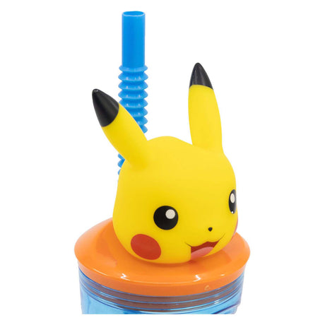 Gourde Pokémon 3D avec paille, 360 ml