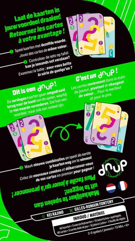 Space Cowboys Dnup – Jeu de cartes – Jeu de voyage compact – Jeu de société rapide pour les amis de la famille – Idéal pour les vacances, en déplacement et à la maison – À partir de 2 joueurs