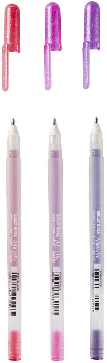 Sakura Gelly Roll Metallic Lot de 3 stylos gel bonbons