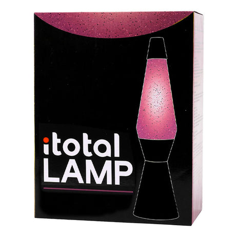 Lavalamp Zwart Roze Glitter, 40cm