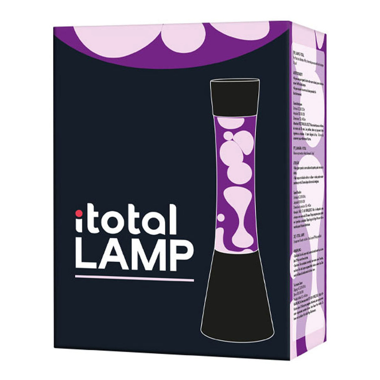 Lavalamp itotal noir blanc violet, 40 cm