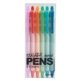 Stylos à bille effaçables Itotal, 6 couleurs