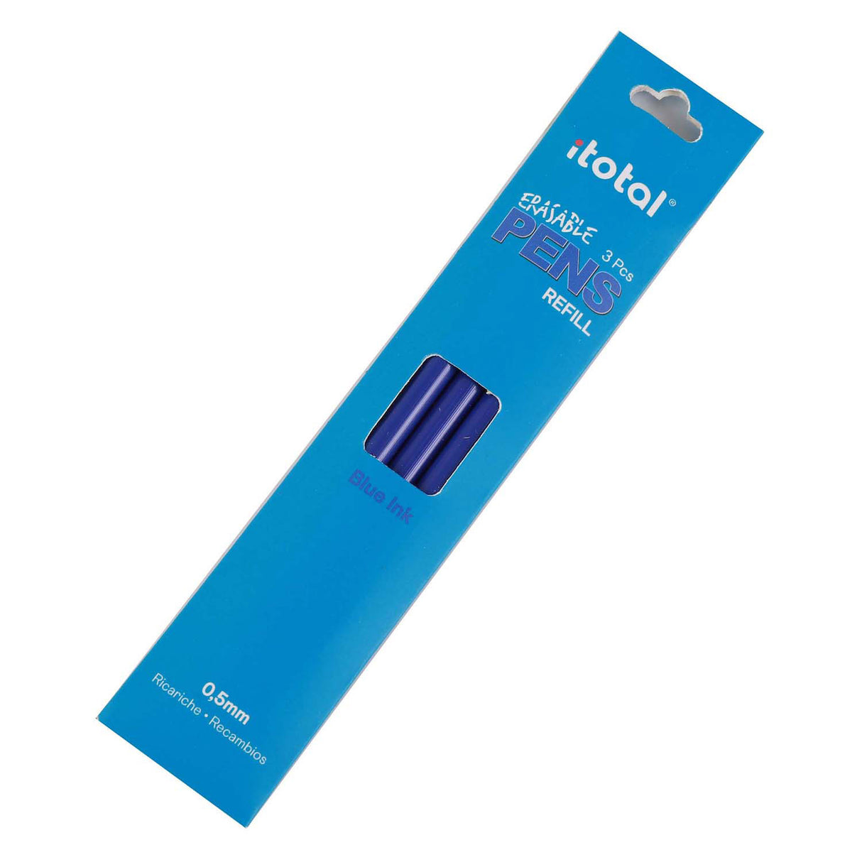 Recharge d'encre effaçable Itotal bleue, 3 pcs.