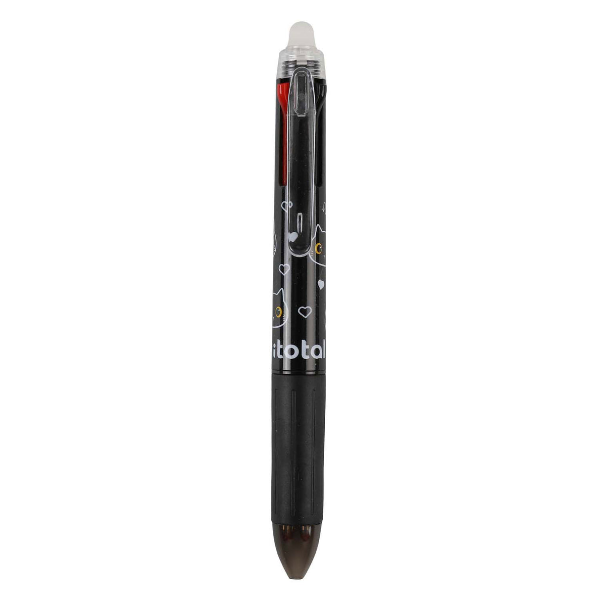 Stylo multicolore effaçable Itotal 4en1 chat noir