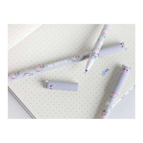 Stylo à bille effaçable Itotal avec capuchon hippopotame