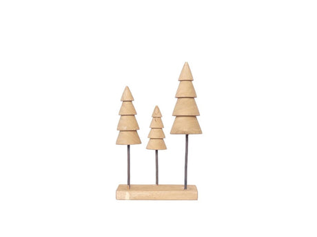 Maison de la nature Sapin de Noël en bois 33cm 3 pièces sur socle