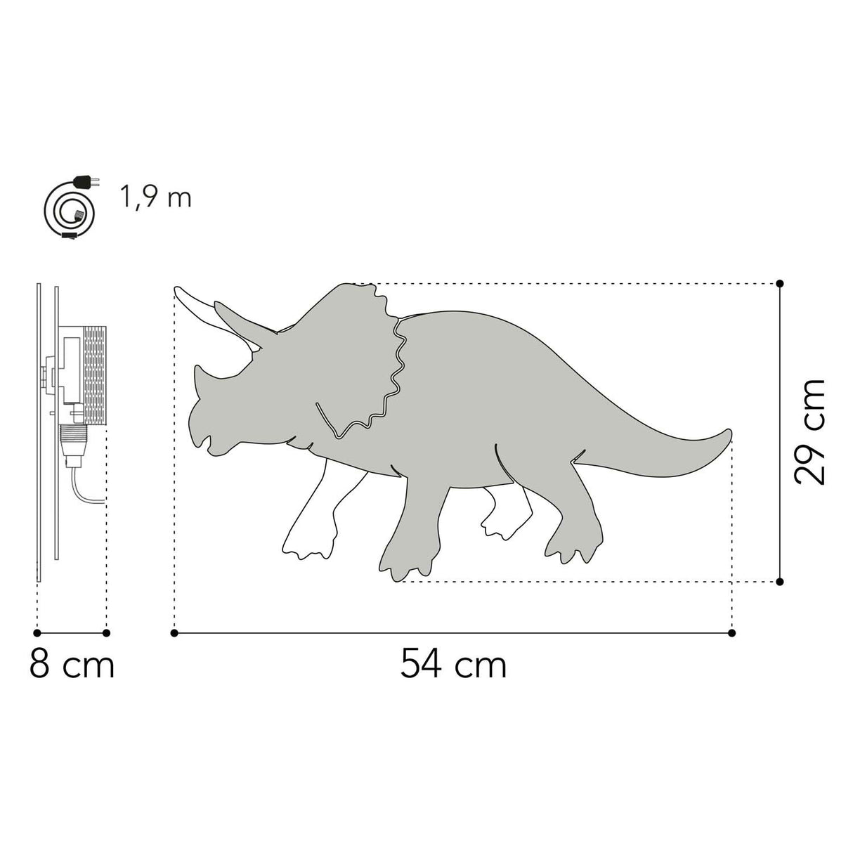 De Tjalle et Jasper - applique dinosaure triceratops - bois
