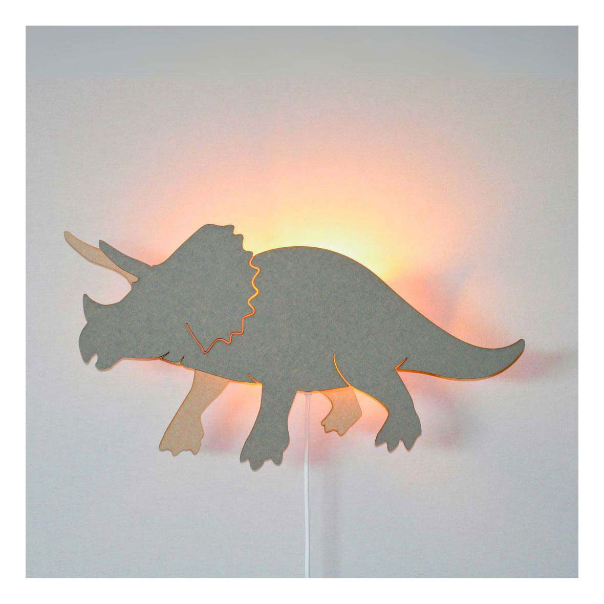 De Tjalle et Jasper - applique dinosaure triceratops - bois