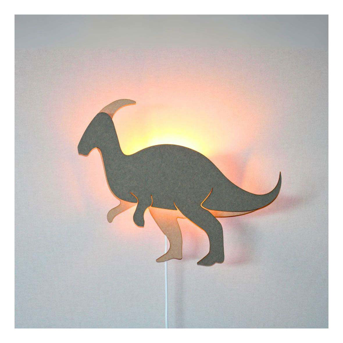 De tjalle et jaspe - applique dinosaure parasaurolopus - bois