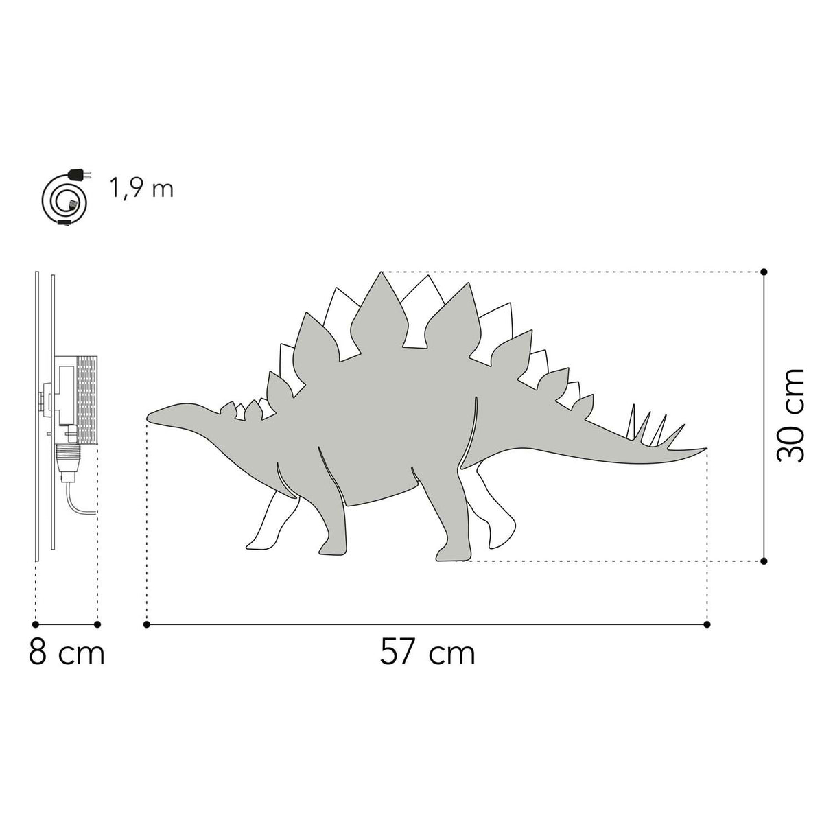 De Tjalle et Jasper - applique dinosaure stégosaure - bois