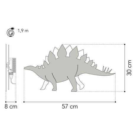 De Tjalle et Jasper - applique dinosaure stégosaure - bois