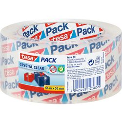 Tesa pack® crystal clear - ruban d'emballage - transparent - résistant aux UV - se déroule silencieusement 66 m x 50 mm