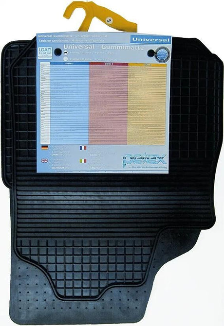 Jeu de tapis de pied Petex ou tapis en caoutchouc uni-car anthracite gr.1 anth.
