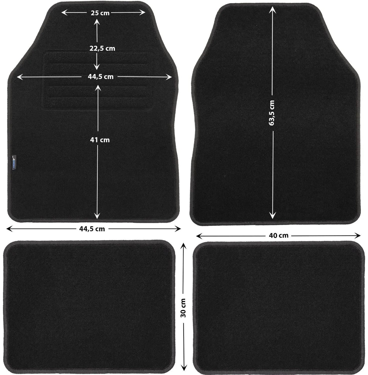 Petex tapis de sol florida 3 tapis de voiture florida3 gr.0 noir 4 pièces