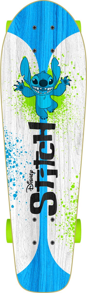 Stitch skateboard 70 x 20 cm junior blanc bleu vert