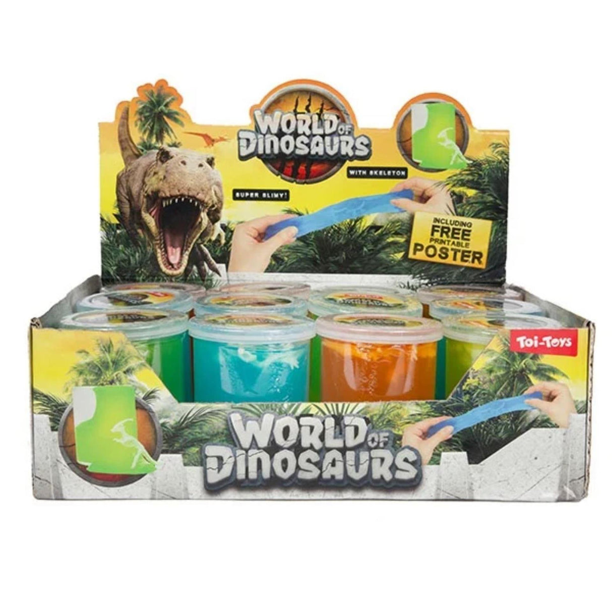 Mastic monde des dinosaures avec squelette