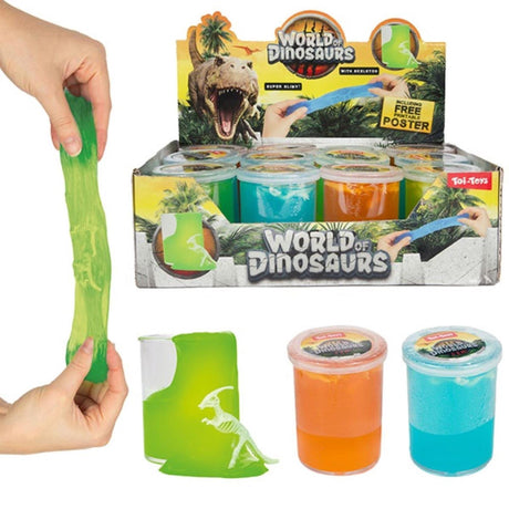 Mastic monde des dinosaures avec squelette
