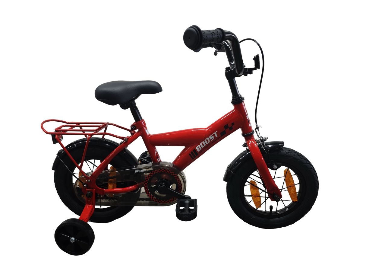 Vélo pour enfants Bikefun boost 12 pouces - avec roues d'entraînement et moyeu de frein - rouge