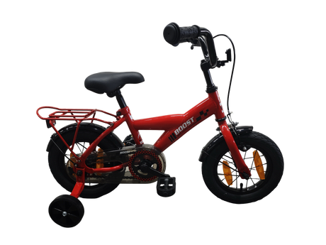 Vélo pour enfants Bikefun boost 12 pouces - avec roues d'entraînement et moyeu de frein - rouge