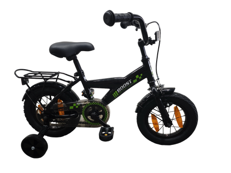 Vélo pour enfants Bikefun boost 12 pouces - avec roues d'entraînement et moyeu de frein - noir