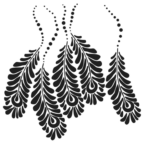 L'atelier des artisans • gabarit 30x30cm plumes de paon