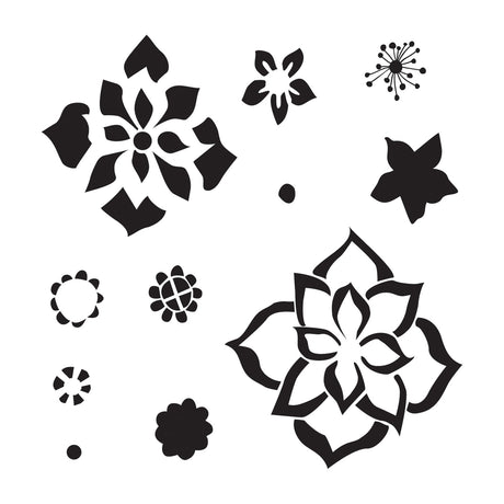 L'atelier artisanal • gabarit 15x15cm fleurs superposées