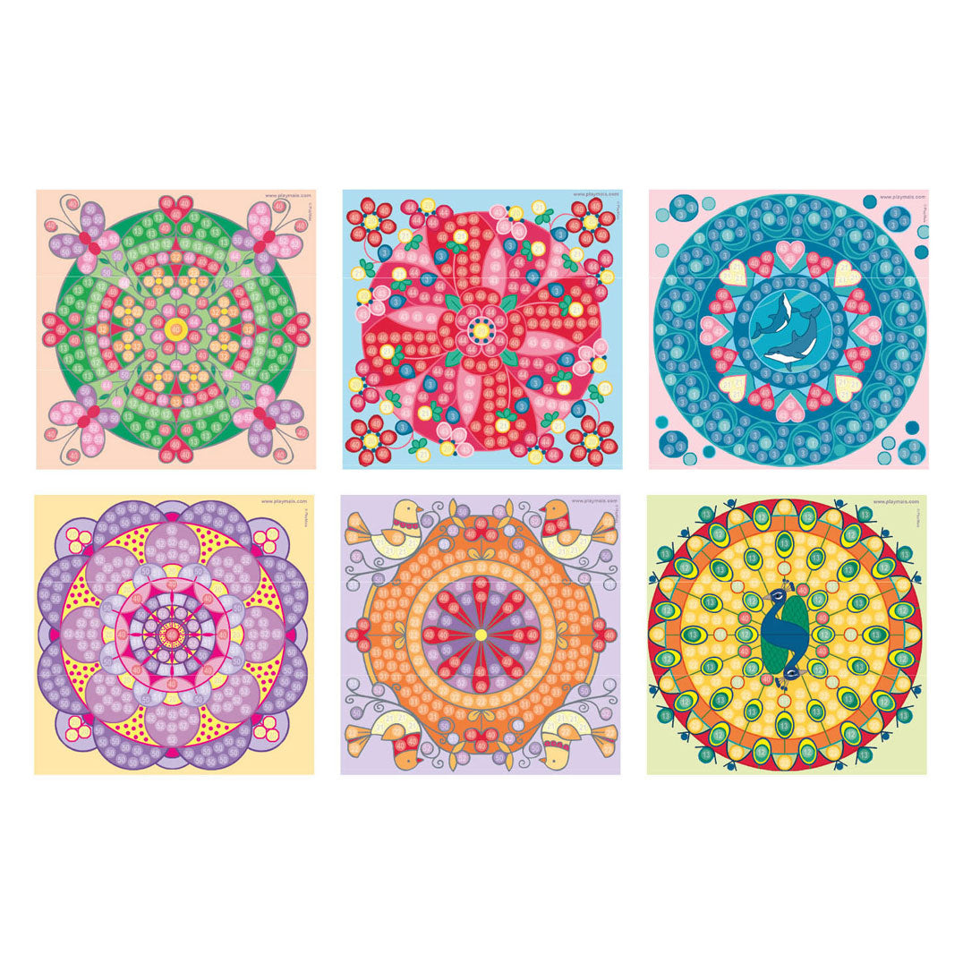 Playmais trendy mosaikk mandalas (> 3000 stykker)