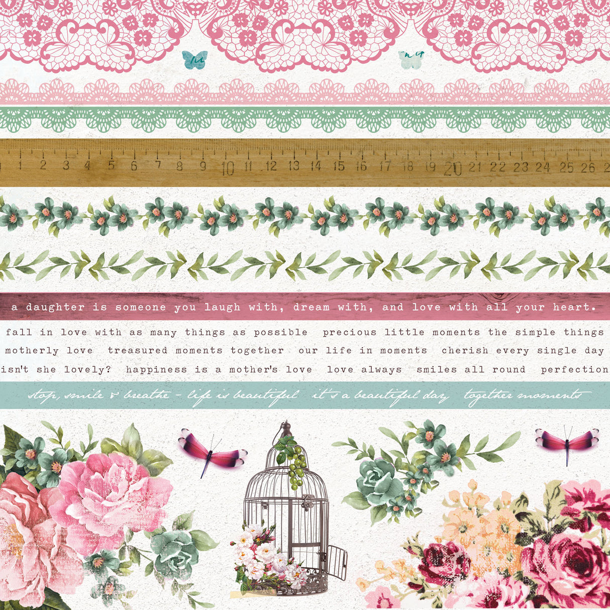 Kaisercraft • oh si belle feuille d'autocollants 30,5x30,5 cm
