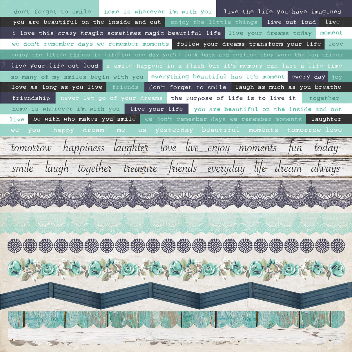 Kaisercraft • feuille d'autocollants baie bleue 30,5x30,5cm