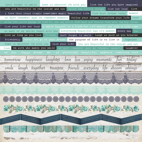 Kaisercraft • feuille d'autocollants baie bleue 30,5x30,5cm