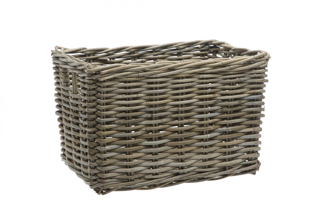 Newlooxs rattan Košara za kolesa New Brisbane velike 39 litrov 46 x 33 x 26 cm siva