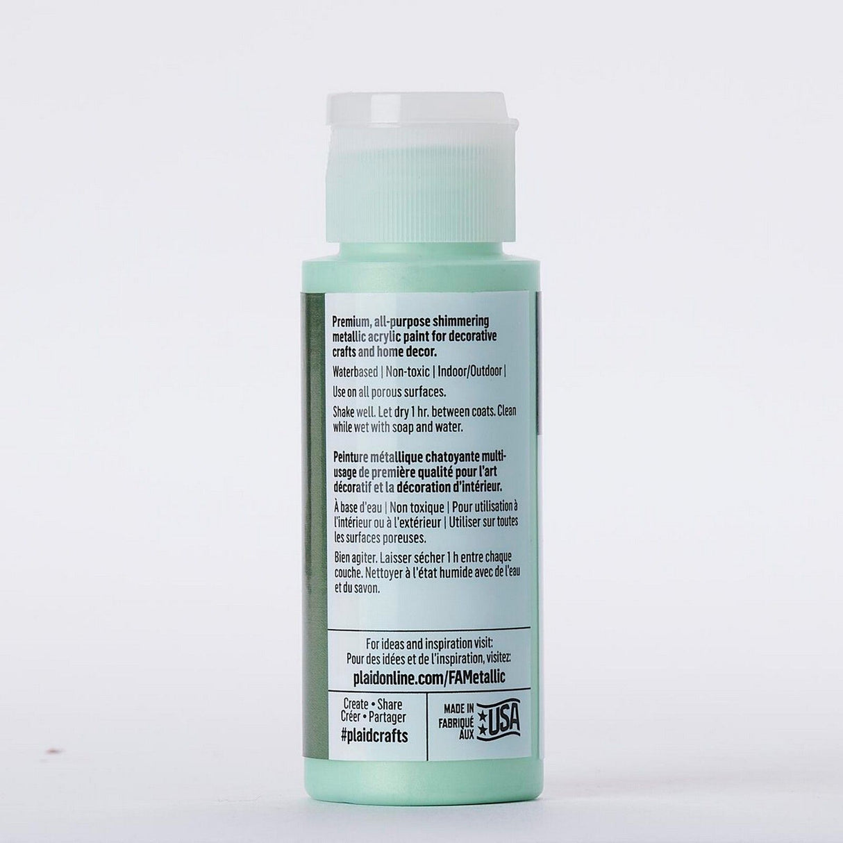 Folkart • peinture acrylique métallisée vert soie 59ml
