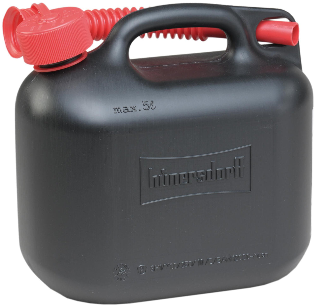 Jerrican Hünersdorff, bidon d'essence standard. 5l plastique noir, un