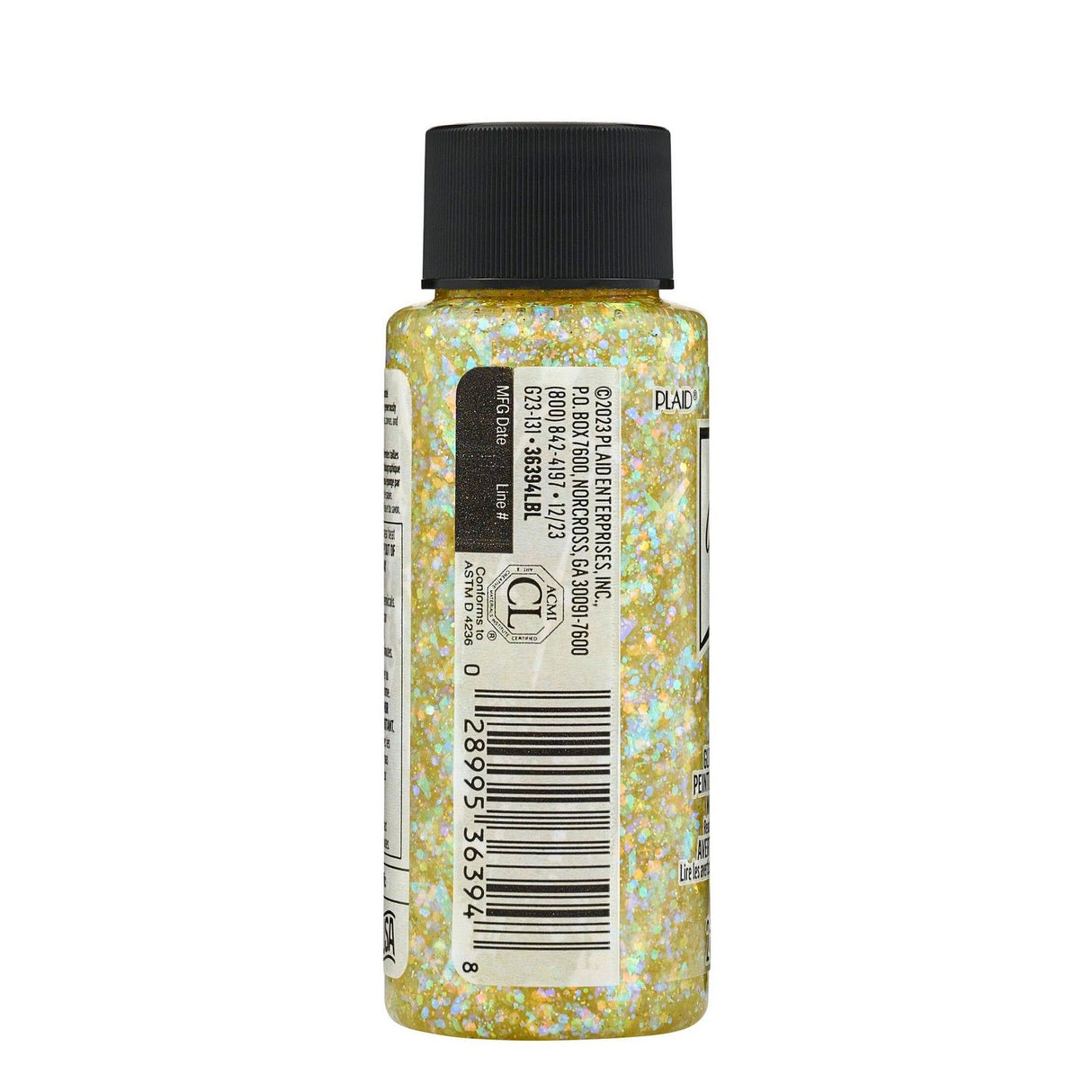 Folkart • peinture acrylique pastels pailletés jaune 59ml