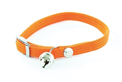 Collier Martin chat élastique nylon orange