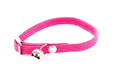 Collier Martin chat élastique nylon rose