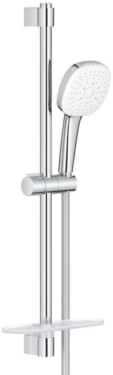 Grohe tempesta 110 cube barre coulissante - 60 cm - douchette carrée - 3 types de jets - flexible de douche lisse - chrome