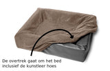 Housse polaire pour lit Bia panier pour chien taupe
