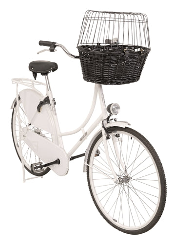 Trixie panier de vélo avant en saule noir avec coussin et capuche