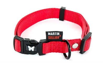 Collier Martin réglable en nylon rouge