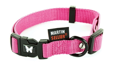 Collier Martin réglable nylon rose