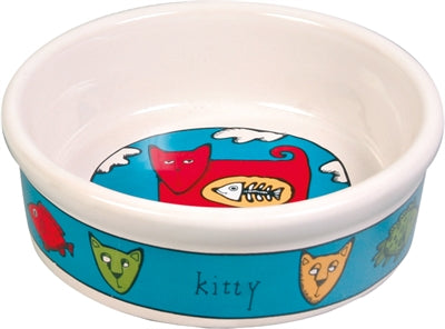 Trixie food bowl Kat Ceramic with Print Assorti