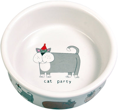 Bol de nourriture pour chat en céramique Trixie avec imprimé assorti