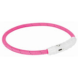 Trixie collier lumineux pour chien flash USB TPU nylon rose