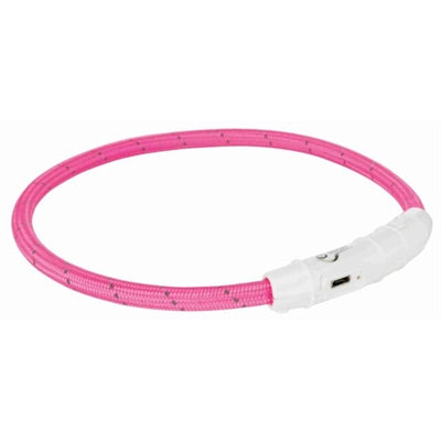 Trixie collier lumineux pour chien flash USB TPU nylon rose